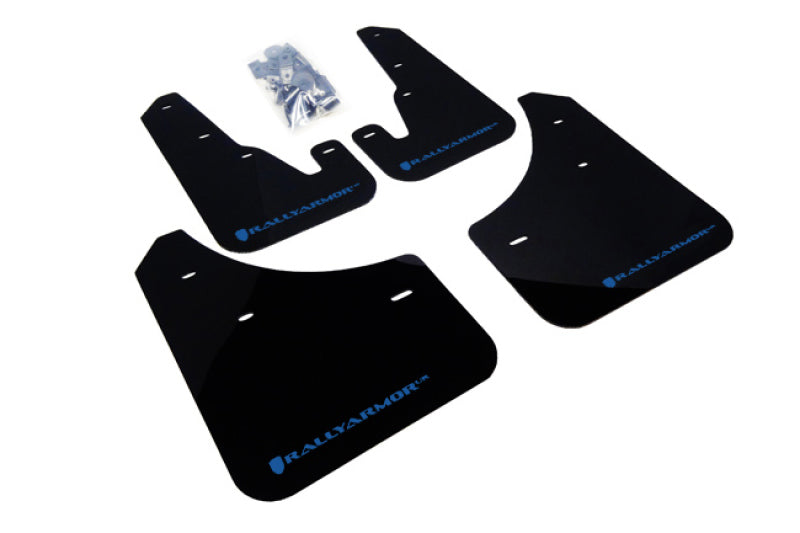 Rally Armor 2004-2009 Mazda3/Speed 3 UR Black Mud Flap w/ Blue Logo MF9-UR-BLK/BL