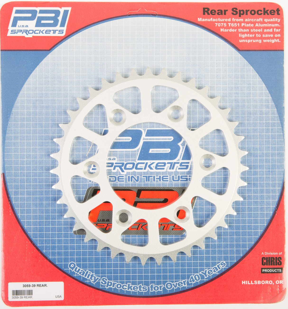 PBIRear Sprocket Aluminum 39t-520 Hon3059-39-3