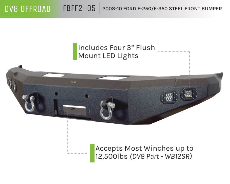 DV8 Offroad 08-10 Ford F-250/F-350 Front Bumper FBFF2-05