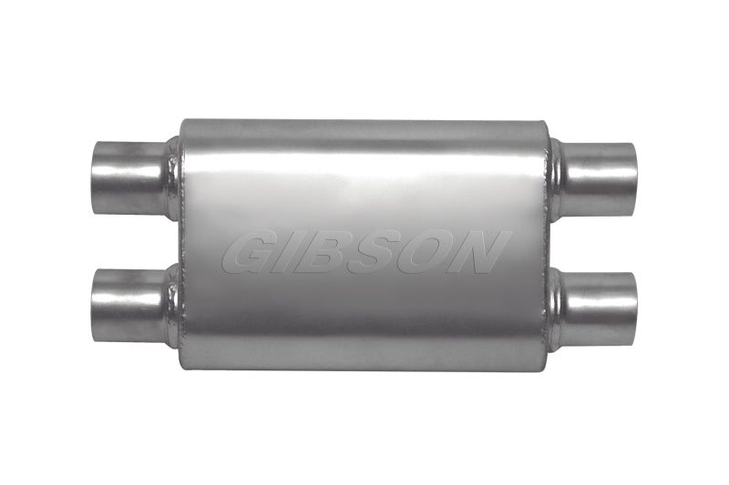 Gibson CFT Superflow Dual/Dual Oval Muffler - 4x9x18in/3in Inlet/3in Outlet - Stainless 55114S