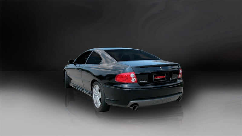 Corsa 05-06 Pontiac GTO 6L V8 2.5in Sport Cat-Back Exhaust + XPipe w/Dual Exit Single 4in BlackTips 14189BLK