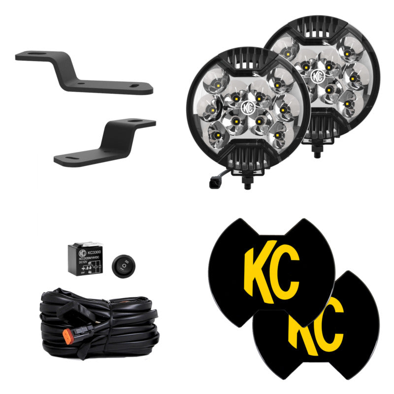 KC HiLiTES 21+ Ford Bronco SlimLite LED 2-Light System Ditch Light Kit 97161