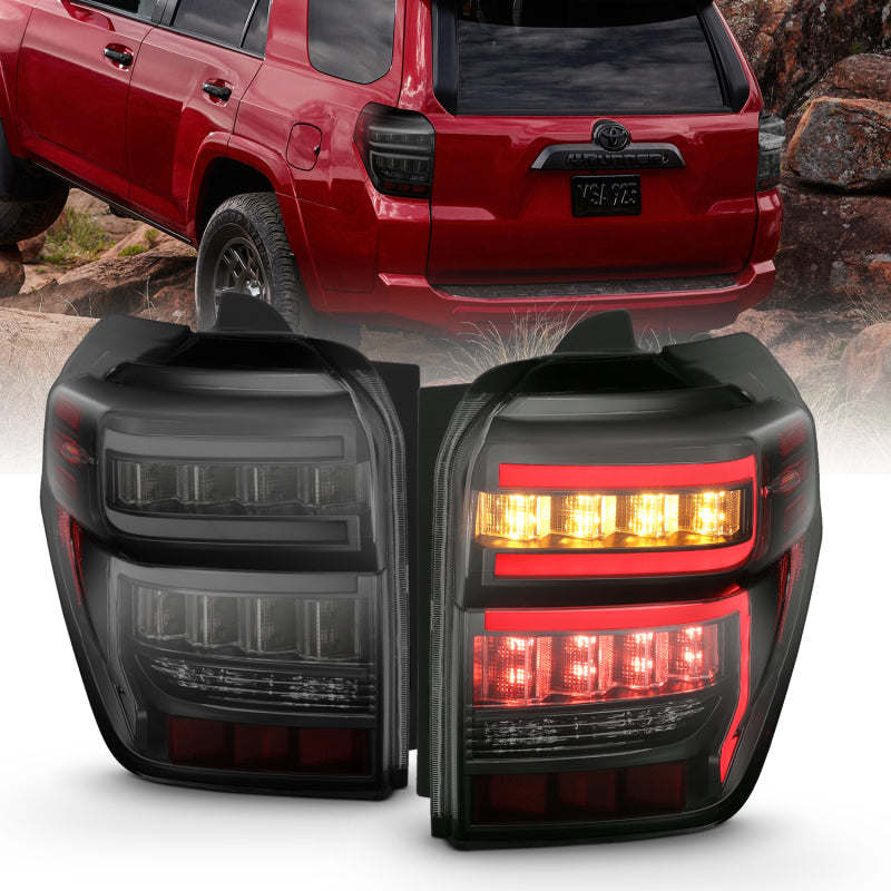 ANZO 2014-2020 Toyota 4Runner T.L Black Housing Smoke Lens Red Light Bar W/Sequential 311312