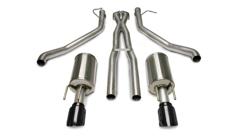Corsa 05-06 Pontiac GTO 6L V8 2.5in Sport Cat-Back Exhaust + XPipe w/Dual Exit Single 4in BlackTips 14189BLK