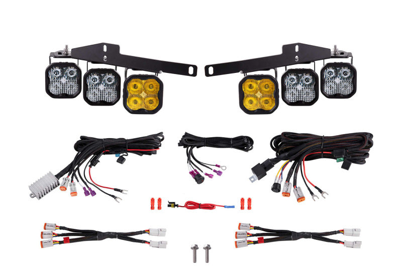 Diode Dynamics 17-20 Ford Raptor SS3 LED Fog Light Kit - Yellow Sport DD6365