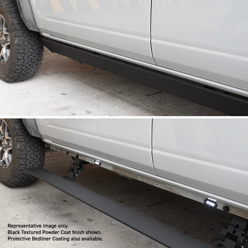 Go Rhino 22-24 Toyota Tundra Crew Cab E-BOARD E1 Electric Running Board Kit - Bedliner Coating 20444587T