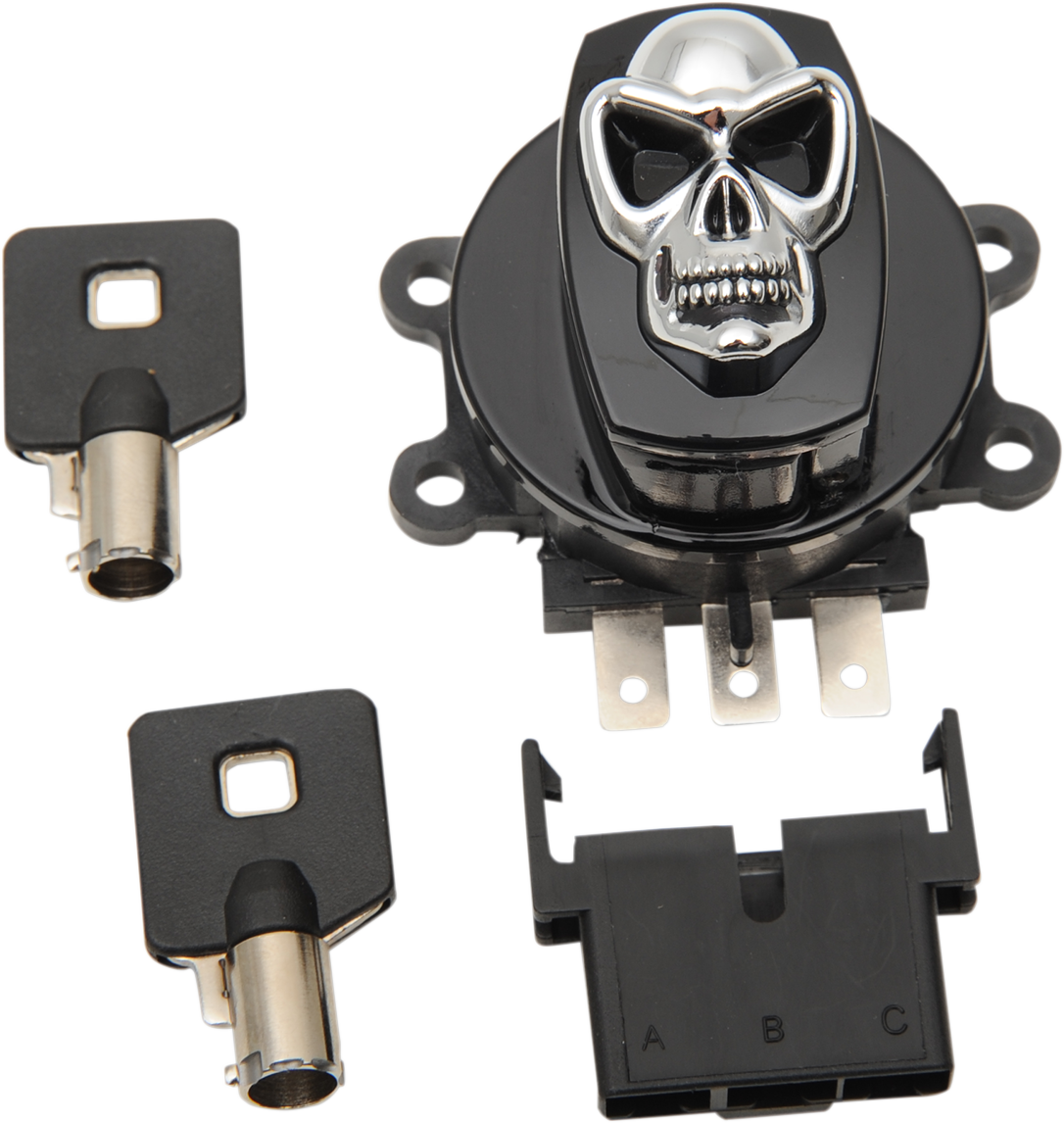 DRAG SPECIALTIES Interruptor de encendido - Calavera - Negro 21-0209GBSKD