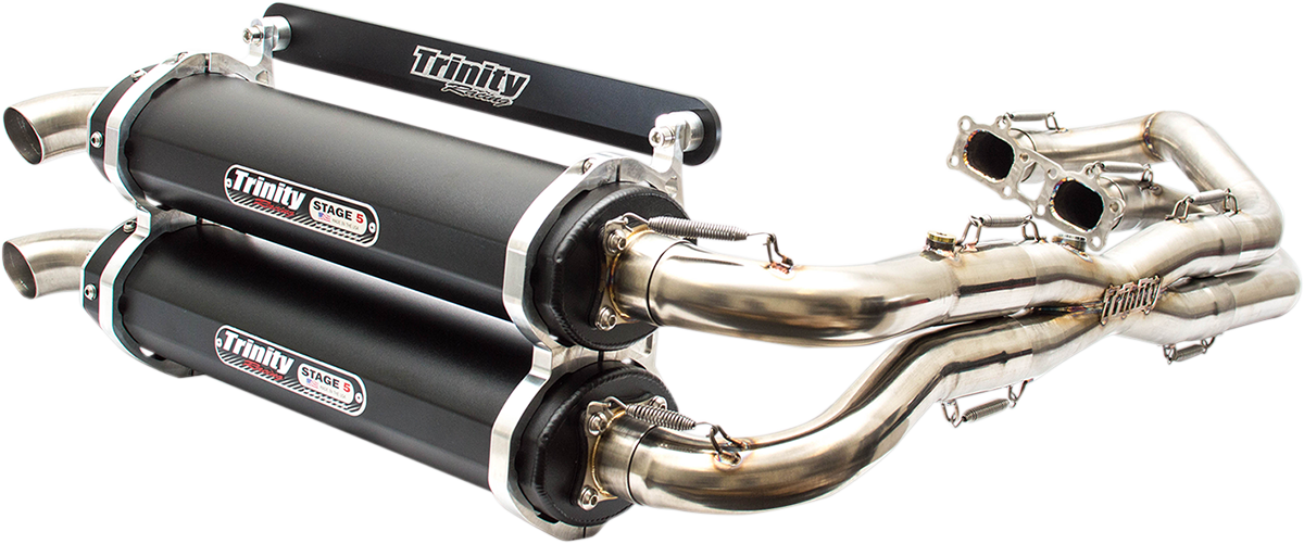 TRINITY RACING Stage 5 Dual Exhaust - Black RZR XP 1000 2014-2023 TR-4119D-BK