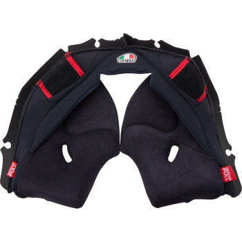 Almohadillas para mejillas AGV Pista GP RR - Negro/Rojo - MS 20KIT60301001MS