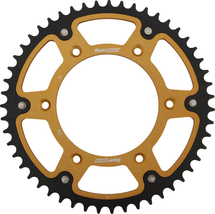 SUPERSPROX Rear Stealth Sprocket Alu/Stl 51t-520 Gld Hon RST-210-51-GLD