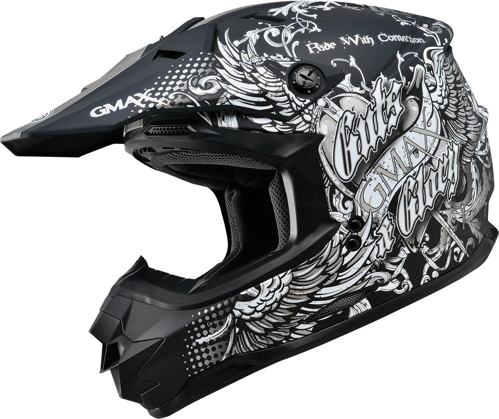 GMAX Gm76x Conviction Helmet Flat Black/Silver X G3765457 TC-17