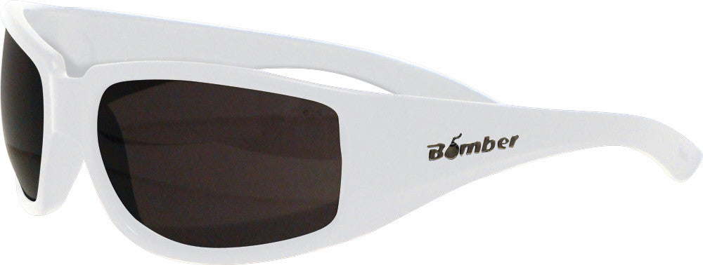 BOMBER Stink-Bomb Polarized Eyewear Gloss White W/Smoke Lens STP104