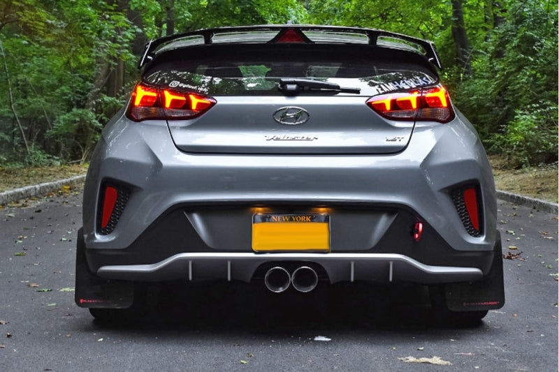 Rally Armor 19-21 Hyundai Veloster Turbo R-Spec Red UR Mud Flap w/ White Logo MF58-UR-RD/WH