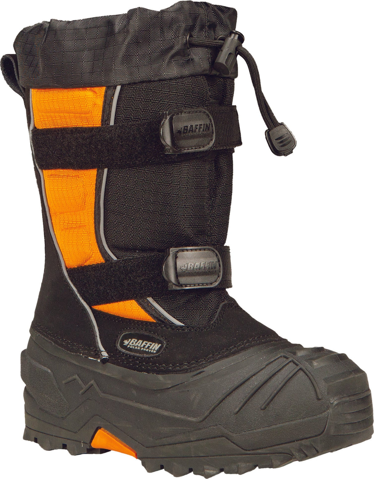BAFFIN Youth Eiger Boots Black/Orange Sz 02 EPIC-Y001-BAK-2