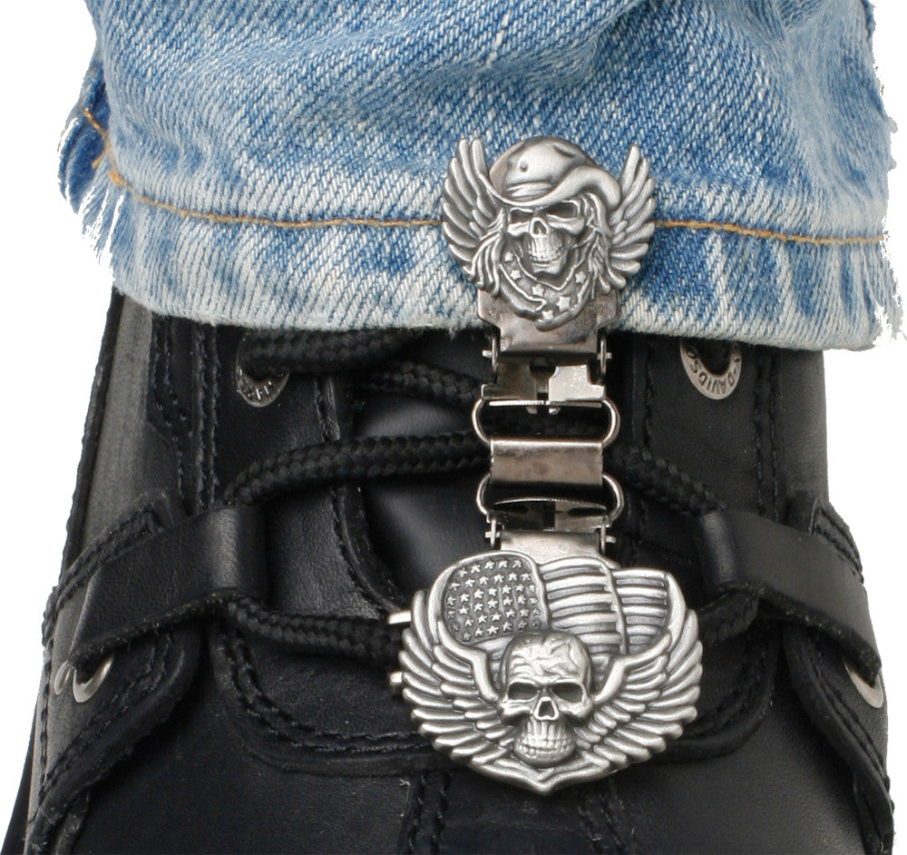 RYDER CLIPS Laced Boot Type (Skull/Wings) SWL-FC
