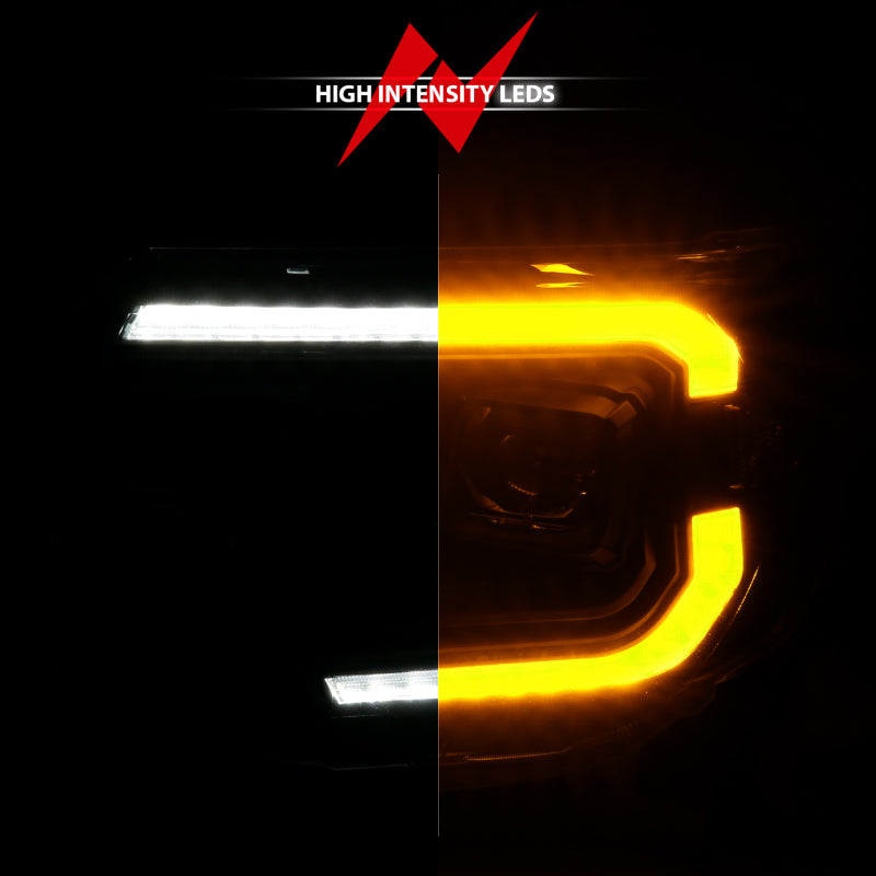 ANZO 12-15 Toyota Tacoma Projector Headlights - w/ Light Bar Switchback Black Housing 111556