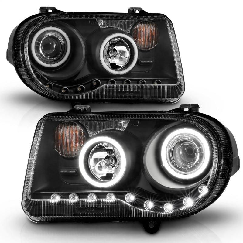 ANZO 2005-2010 Chrysler 300C Projector Headlights w/ Halo Black (CCFL) G2 121251