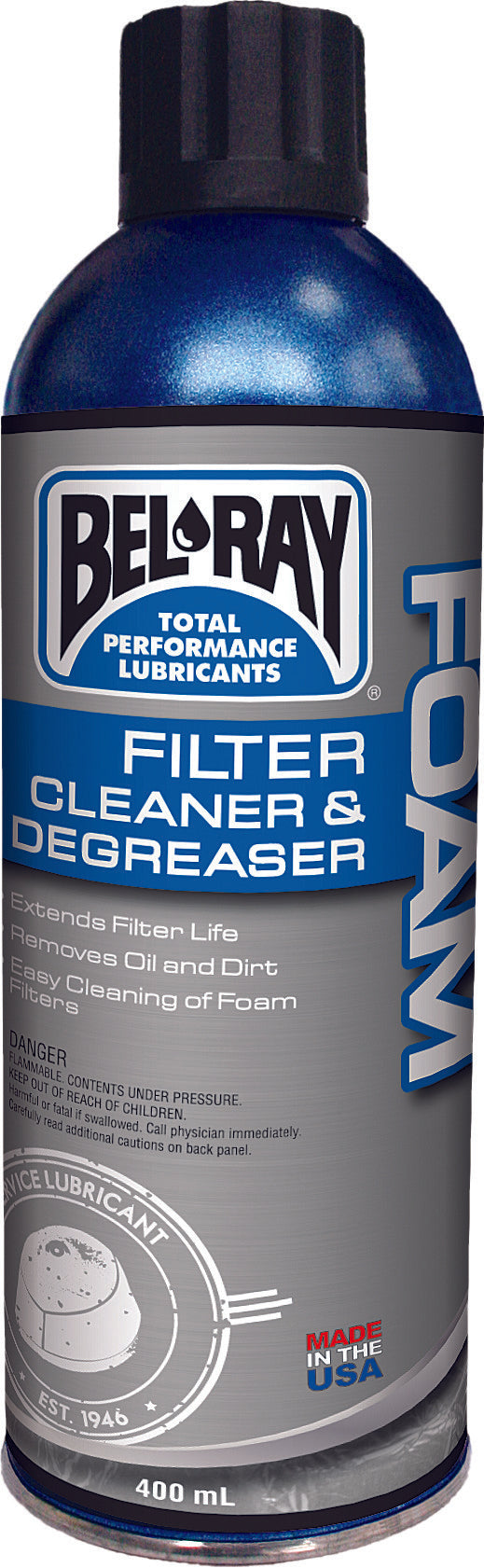 BEL-RAY Foam Filter Cleaner And Degreaser 400ml 99180-A400W