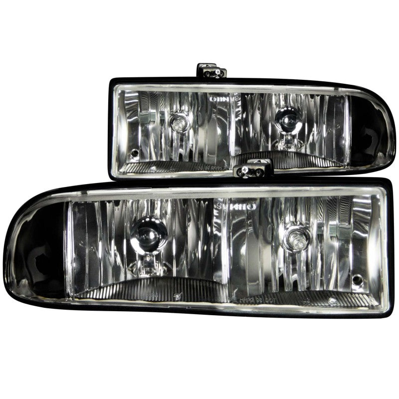 ANZO 1998-2005 Chevrolet S-10 Crystal Headlights Black 111156