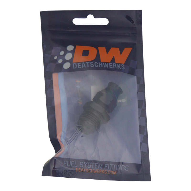 DeatschWerks 8AN Male Flare to 5/16in Hardline Compression Adapter - Anodized Matte Black 6-02-0129-B