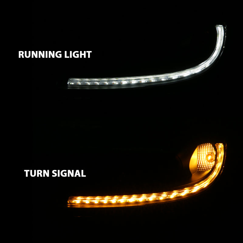 ANZO 2005-2013 Chevy Corvette Projector Plank Style Switchback H.L. Black Amber 121553