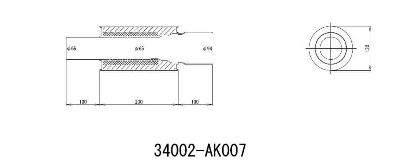 HKS UNIVERSAL EX H/M SUS 130-65 (MOQ: 8pcs) 34002-AK007