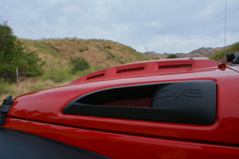 DV8 Offroad 07-18 Jeep Wrangler JK Metal Heat Dispersion Hood - Primer Black HDMB07-02
