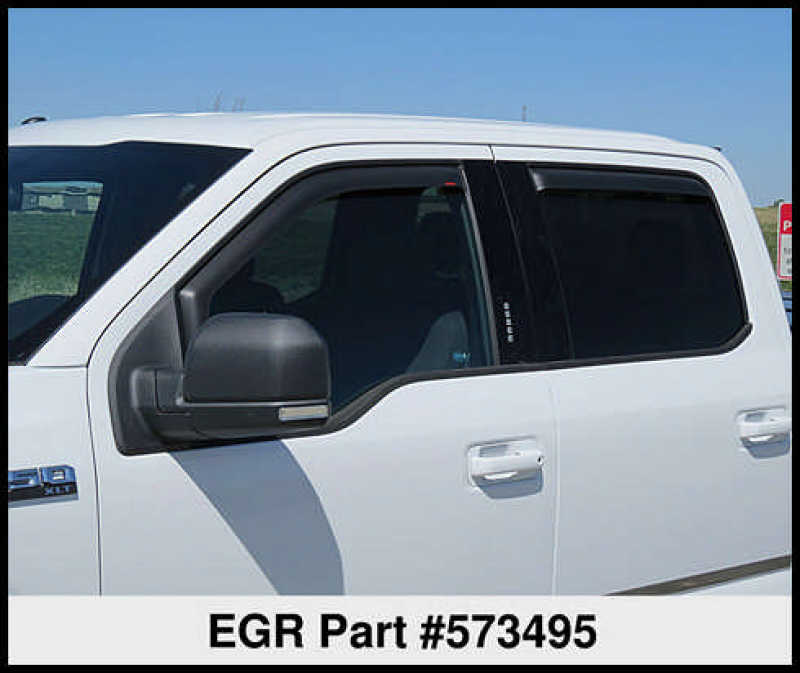 EGR 15+ Ford F150 Crew Cab In-Channel Window Visors - Set of 4 - Matte (573495) 573495
