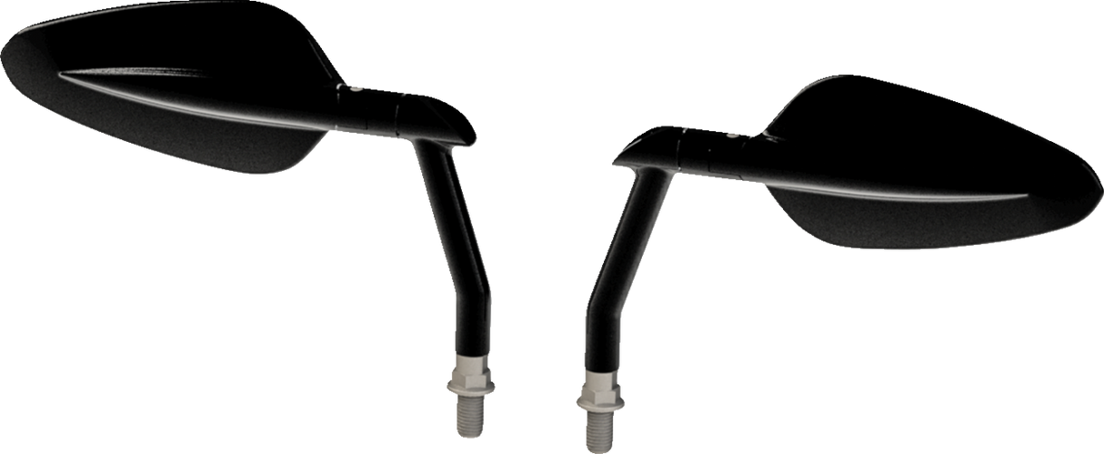 BURLY BRAND Mirror - Radar - Side View - Oval - Black B16-1502B