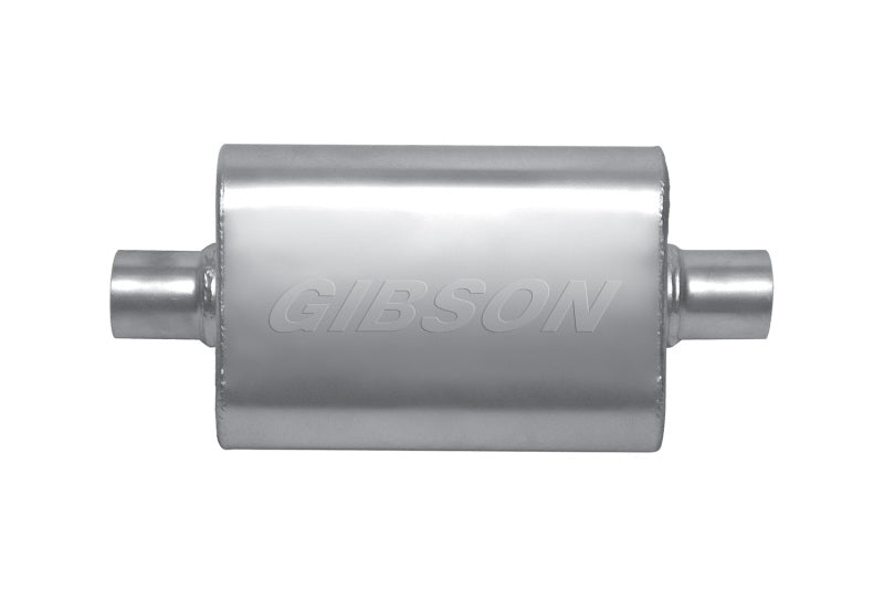 Gibson MWA Superflow Center/Center Oval Muffler - 4x9x14in/3in Inlet/3in Outlet - Stainless BM0108