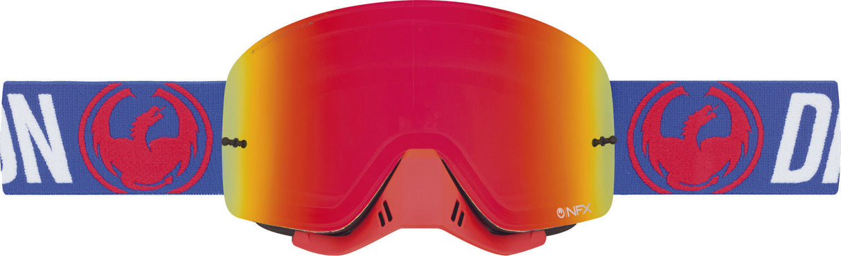 DRAGON Nfx Goggle Flash Blue W/Red Ion Lens 228686429682