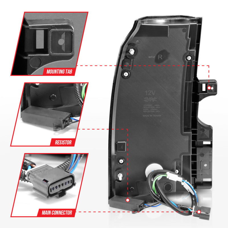 ANZO 2015-2020 Chevrolet Tahoe LED Tail Lights w/ Light Bar Black Housing Somke Lens 311375