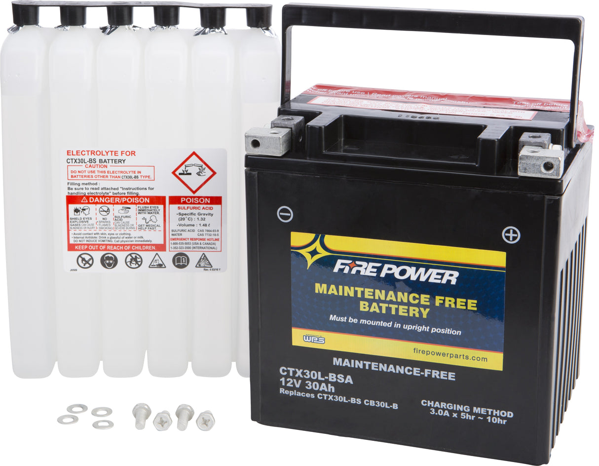 FIRE POWER Battery Ctx30l-Bsa/Cix30l-Bs Maintenance Free CTX30L-BSA