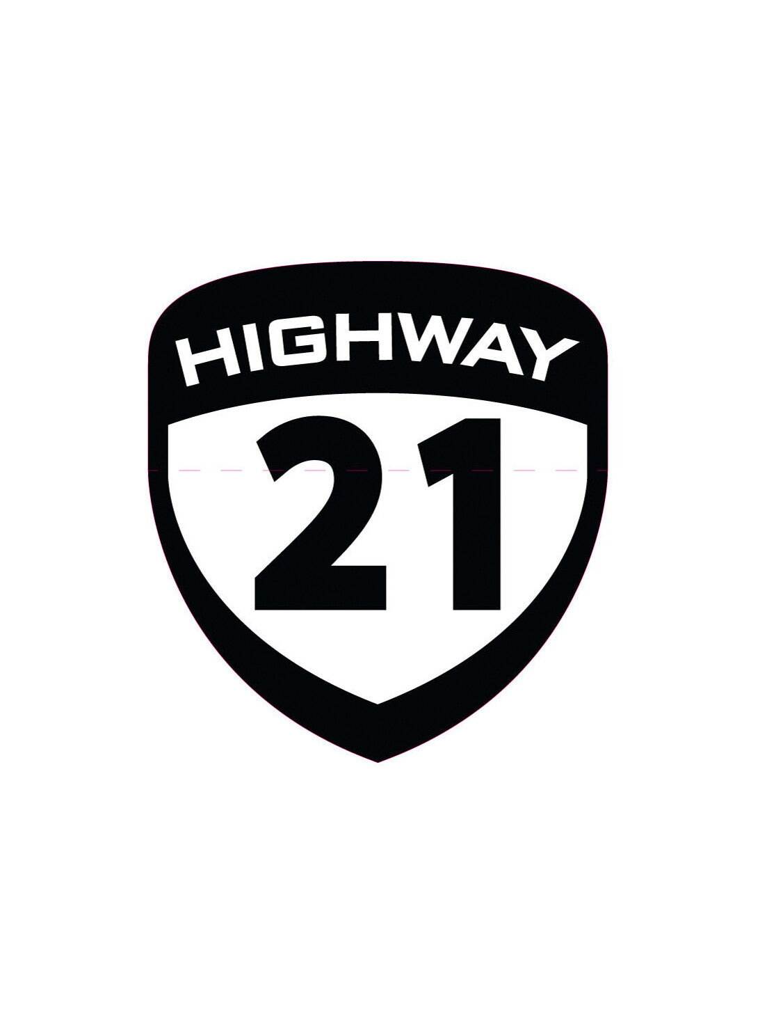 HIGHWAY 21 Shield Die Cut Sticker 3.75" X 4.125" 50pks 489-9001