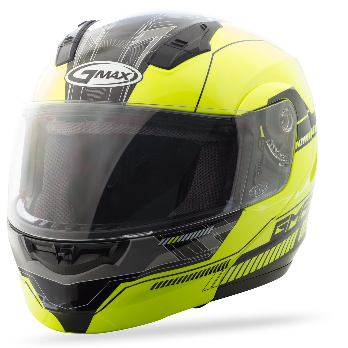 GMAX Md-04 Modular Helmet Hi-Vis/Black Lg G1041686 TC-24