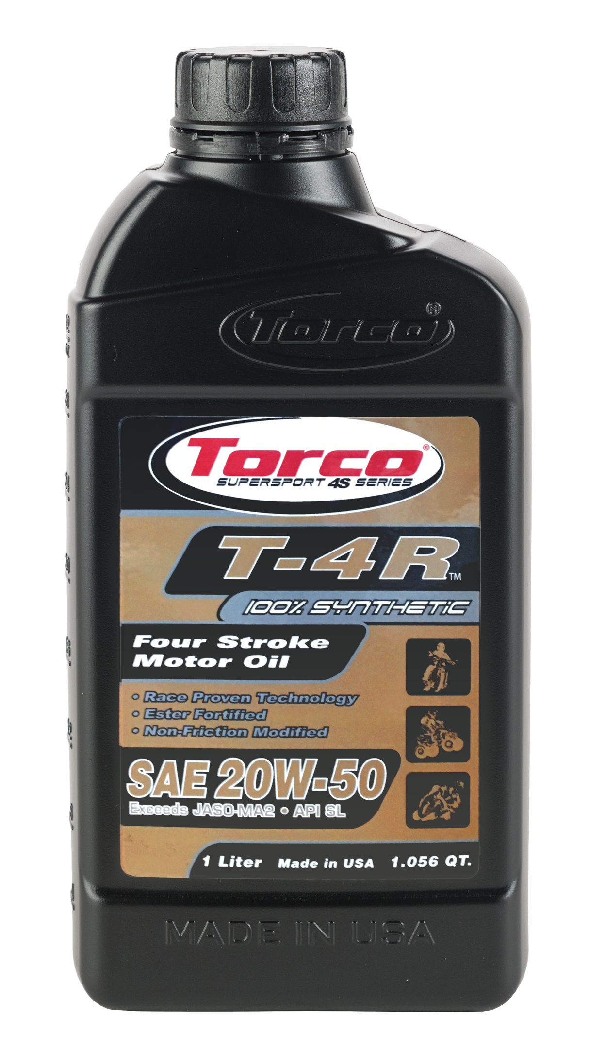 TORCO T-4r 4-Stroke Synthetic Blend Motor Oil 20w-50 Liter T672055CE