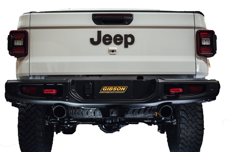 Gibson 2021+ Ford Bronco 4-DR 2.7L 4WD 2.5in Black Elite Cat-Back Dual Split Exhaust - Stainless 69551B