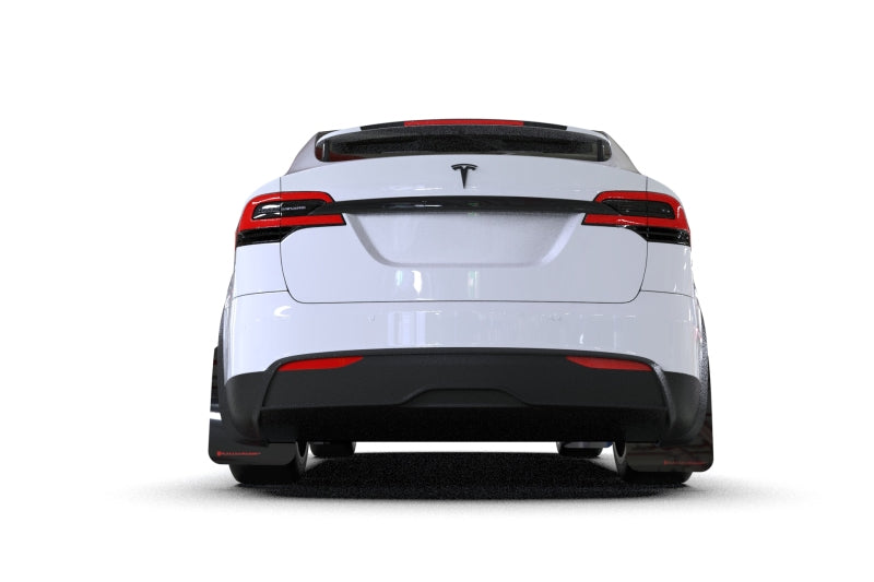Rally Armor 2022 Tesla Model X/X Plaid Black UR Mud Flap - Metallic Black Logo MF102-UR-BLK/MBK