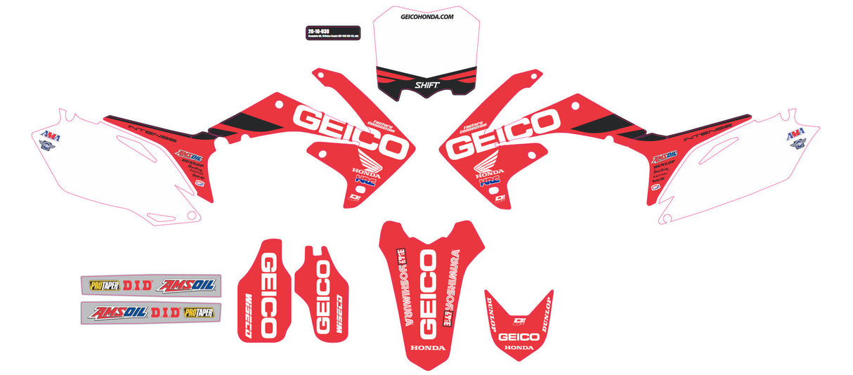 D-COR Complete Kit 19 Geico Honda Crf450 White Bg 20-10-939
