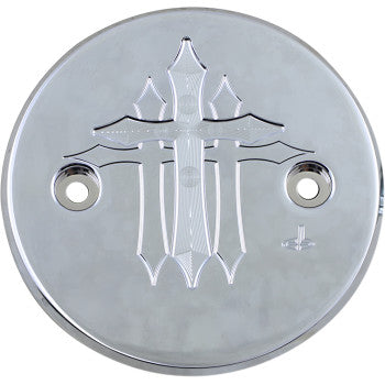 CARL BROUHARD DESIGNS Stator Cover - Cross - Chrome - Indian 0940-1650