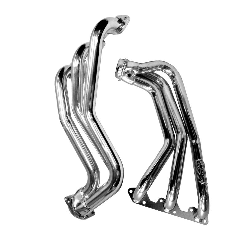 BBK 07-11 Jeep 3.8 V6 Long Tube Exhaust Headers And Y Pipe And Converters - 1-5/8 Silver Ceramic 40500