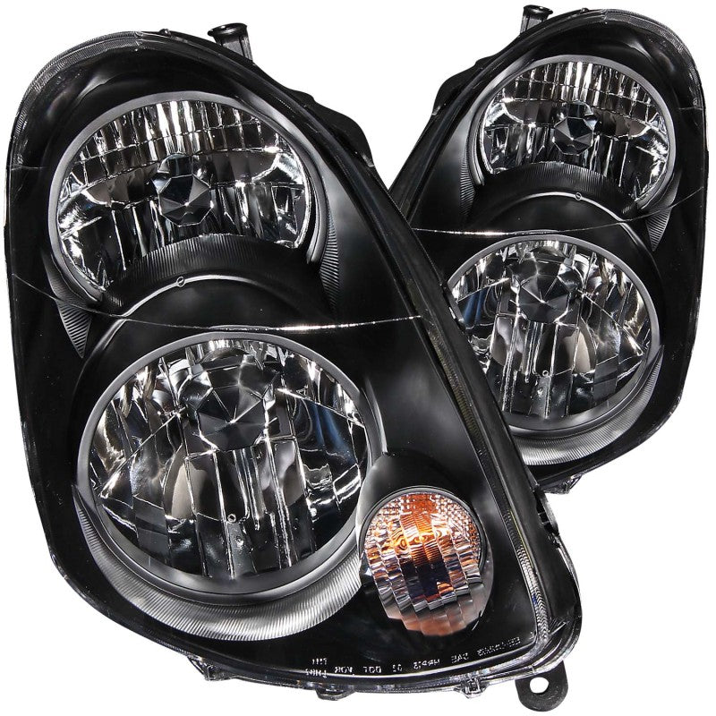 ANZO 2003-2004 Infiniti G35 Crystal Headlights Black 121172