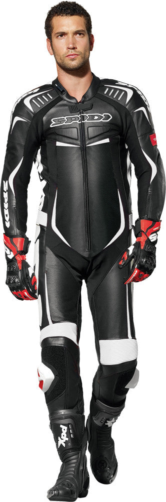 SPIDI Track Leather Wind Pro Suit Black/White E52/Us42 Y120-011-52