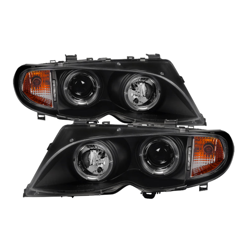 Spyder BMW E46 3-Series 02-05 4DR Projector Headlights 1PC LED Halo Blk PRO-YD-BMWE4602-4D-AM-BK 5042415