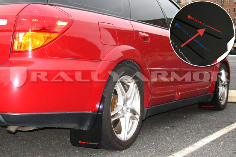 Rally Armor 05-09 Subaru Legacy GT / Outback Black UR Mud Flap w/ Red Logo MF4-UR-BLK/RD