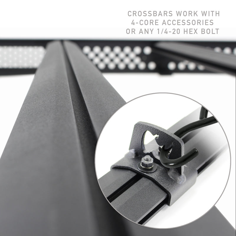 Go Rhino 16-23 Toyota Tacoma DC Ceros Low Profile Roof Rack - Tex. Blk 5933000T