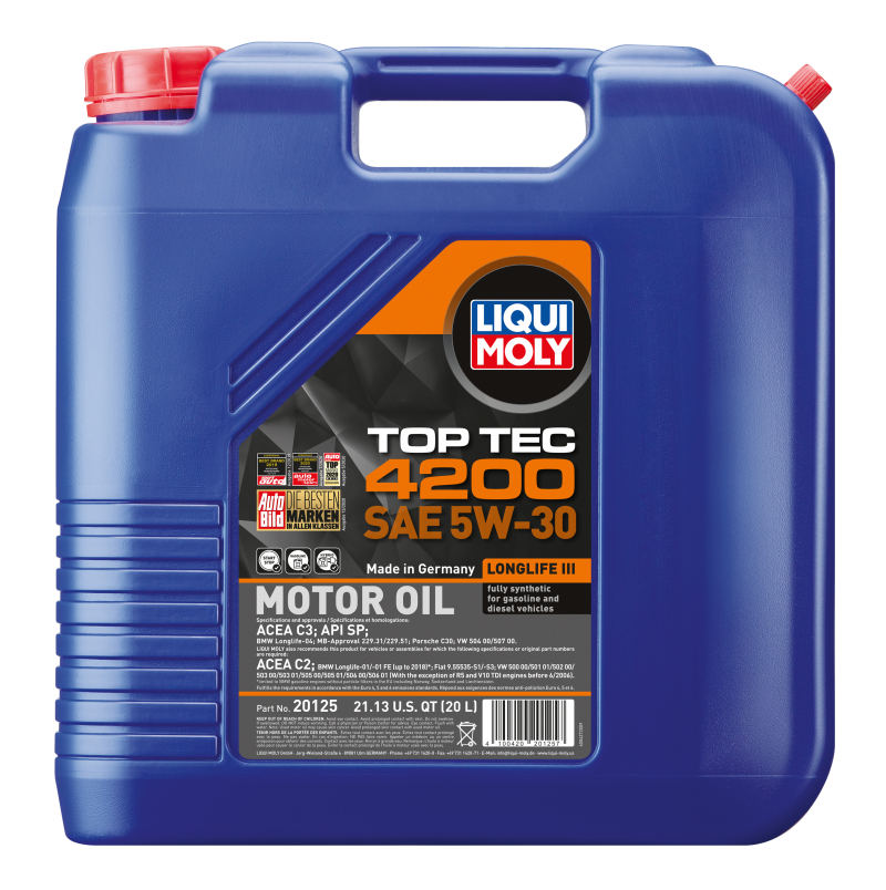 LIQUI MOLY 20L Top Tec 4200 New Generation Motor Oil SAE 5W30 20125