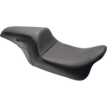 SLYFOX Slyfox Seat - Black Logo - Smooth Vinyl - Carbon Fiber - Dyna '06-'17 SlyFox4682A
