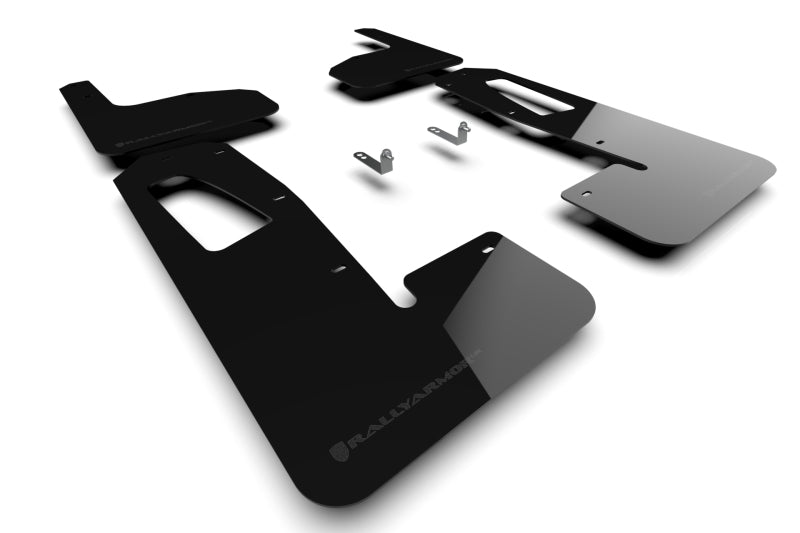Rally Armor 2022 Rivian R1T Black UR Mud Flap - Metallic Black Logo MF18-UR-BLK/MBK