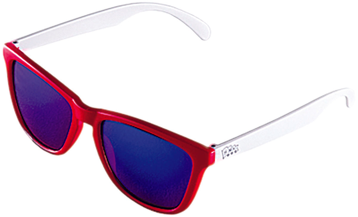 HMK Crow Sunglasses Red/White W/Revo Sky Blue Lens HM5CROWR